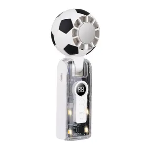 Soccer Game Portable Mecha Handheld Fan, Foldable Transparent Cooling Fan USB Rechargeable for Football Fans Outdoor Sports