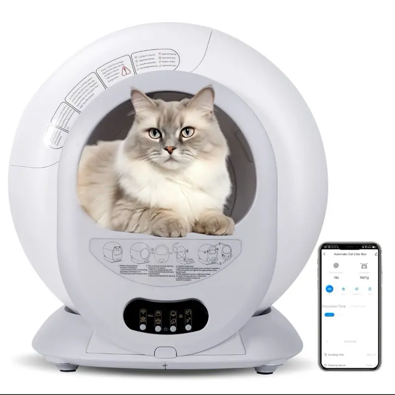 Smart Cat Litter Box Automatic Self Cleaning Litter Box Cleaning Robot 65L+9L