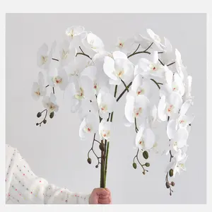 38 Inch Artificial Butterfly Orchid Branch, Real Touch Flower Decor for Home Office Wedding School Dorm, Party Holiday Birthday Decoration, Decorative Fake Plants
