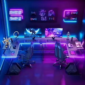 Mr IRONSTONE L Shaped Gaming Desk Corner Computer Desk,L shaped desk, Home Office Desks Writing Workstation with Large Monitor Stand, Easy to Assemble (Carbon Fiber Surface,51 Inch)