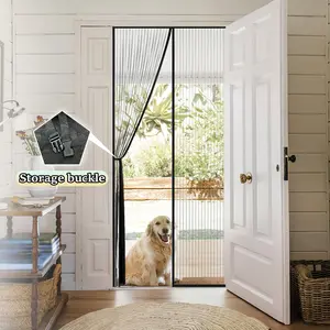 Heavy-duty magnetic door screen - self-sealing, bug-proof, pet-friendly, durable material, Bohemian style, only hand washable, bug-proof door | mesh partition door | durable mesh door curtain