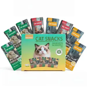 Lickable & Squeezable Cat Treats – 3 flavor mix, 30 packs total, each 30g, gentle and healthy recipe.