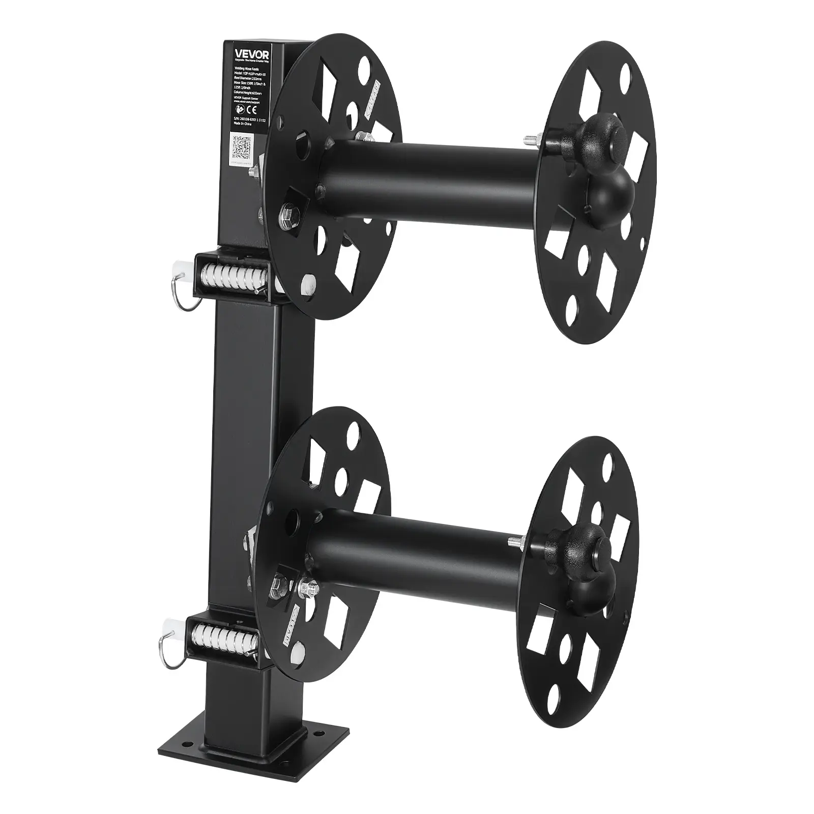 VEVOR Heavy Duty Double Welding Cable Reel, Welding Cable Lead Reels for 150FT 1/0 & 125FT 2/0 Cable, Powder-Coated Steel Reel with Locking Pin for Service Trucks, Fleet Maintenance, Jobsites