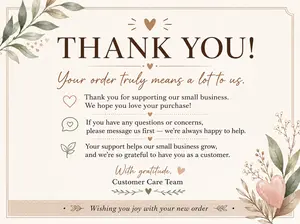 Thank You Cards For Small Business, Boho Floral Customer Appreciation Cards, Package Insert Notes For Online Sellers