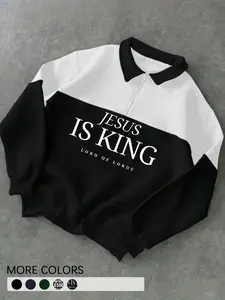 Men's Casual Patchwork Hoodie with Half Zipper Neckline, Comfortable Long Sleeve Fall & Winter Top, Versatile Fashion Essential