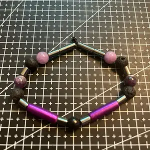 Reserved for ROD~The Rift Riser 8.5” Grounding + Intuition Bracelet with Lava Stone Aromatherapy-Ready Houndstooth Amethyst Shungite Hematite Lepidolite for Daily Wear and Energetic Balance