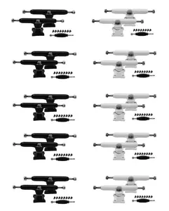 10pk Maker Series Professional 34mm Shaped Prodigy Trucks, Black and White Colorways