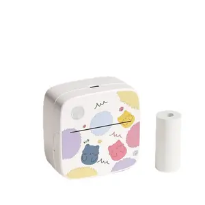 Tricolor Cat Mini Thermal Printer Photo Printing Inkless Label Portable