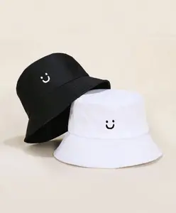 Smiley Face Embroidered Bucket Hat, Happy, Unisex Adult Hats, Cute Kawaii, Gifts for Her Him, Birthday, Christmas, Festival, Lake, Beach, River, Camping, Kids, Father's Day, Summer, Spring, Outfits, Accessories, Clothing, Rave