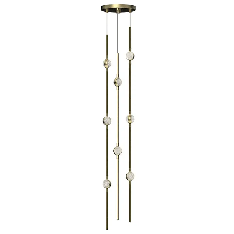 Short 6" Round Constellation Andromeda Chandelier with Customizable LED Hubs and Lens Options