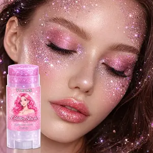 YTRUNS Glitter Gel Stick, Intense Sparkle Chunky Glitter Eyeshadow and Body Highlight, Multi Use Face Eye Body Shimmer Gel, High Impact Waterproof Long Lasting Shine, Smooth Easy Apply Festival Makeup for Party, Stage, Night Club and Creative Looks