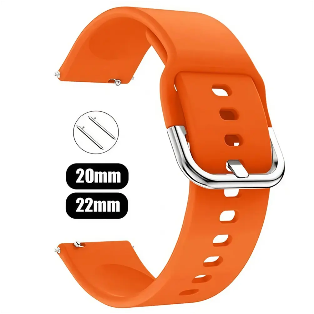 20mm 22mm Silicone Watch Bands, Smart Watch Accessories, Smartwatch Accessories, Smart Watch Strap For Samsung Galaxy Watch Active 2 40mm 44mm/Active 40mm/Galaxy Watch 3 41mm 42mm/Gear S2 S3 22mm 45MM Sport GT Amazfit Gtr For Amazfit Watch