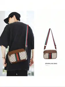 New Trendy Phone Bag, Men's Plaid Shoulder Bag, Fashion Casual Crossbody Bag, Stylish Small Backpack, Versatile Daily Use