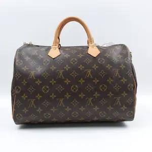 Pre-owned Louis Vuitton Coated Canvas Tote Bags Monogram Speedy 35 Brown Tote Bag T10415627