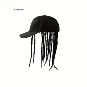 2026 Wig, Dirty Braid, Hat, Wig, One piece Female Three strand Braid, Personalized Duck Tongue Hat, One piece Street Dance, Men's and Women's Fashion Hip Hop Hat