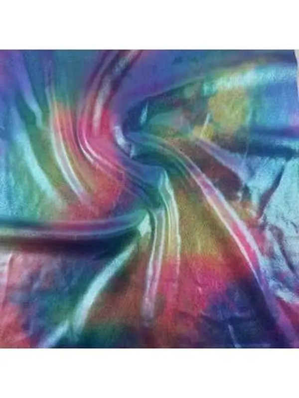 Metallic Foil Tie-Dye Fabric in a Water Ocean Pattern, 4-Way Stretch Nylon Spandex for Cosplay, Dancewear & Swimwear, 58/60" Wide, Lightweight, Sportswear, 36"X60", Cosplay Wear, Foil Finish, Shimmering, Per Yard