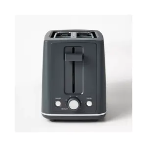 2 Slice Toaster with Thin Chrome Band Gray ,7 browning settings plus reheat, bagel and cancel functions Anti-jam technology and high-lift lever for easy removal