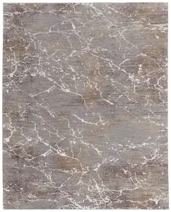 2' X 3' Taupe Brown and Ivory Abstract Power Loom Area Rug