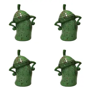 4X Canister with Attitude,Fun Airtight Kitchen Storage Canisters,Cute Food Storage Tank with Airtight Lid Green