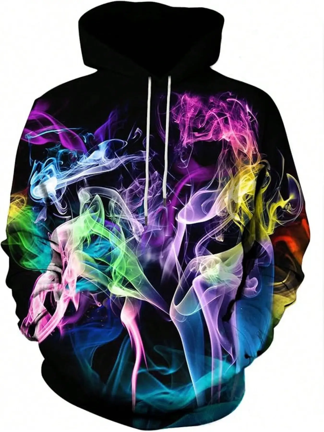 New graffiti-colored Graphic painting hoodie, 3D printed unisex hooded sweatshirt, fashionable street-style casual men's pullover, loose sports top, long sleeves