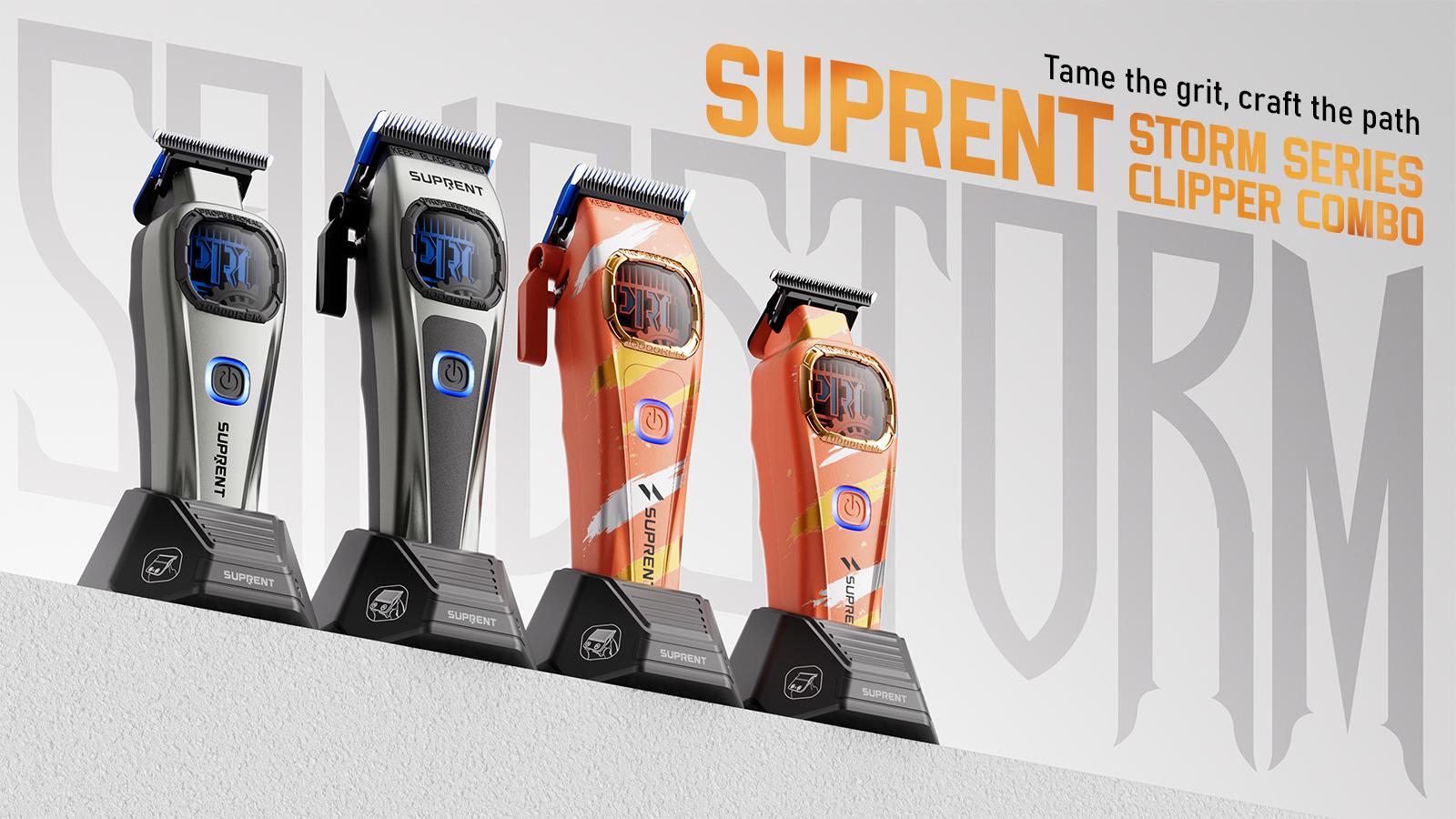 Suprent Barber Clipper-10000 RPM Motor Thermally Stable Ceramic Blade- Cordless Hair Trimmer Set for Barbers with Charging Base - Premium Hair Clipper Kit - Gift for Men