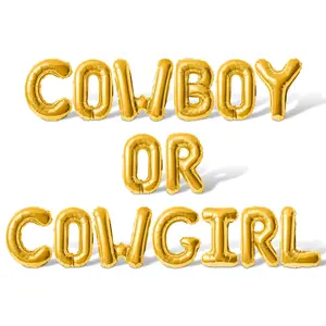 Letter Balloons - COWBOY OR COWGIRL 16" Inch Alphabet Letters Foil Mylar Balloon Baby Shower Party Banner