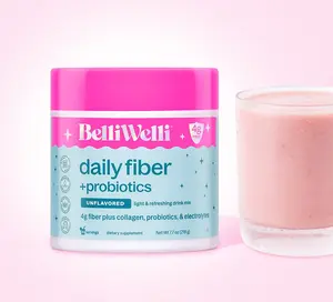 BelliWelli Daily Fiber + Probiotics + Collagen - UNFLAVORED (30 Servings) Healthy Supplement