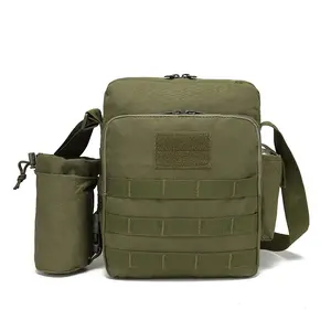 Outdoor military fans tactical shoulder bag tablet bag outdoor sports messenger bag waterproof and wear-resistant portable kettle bag