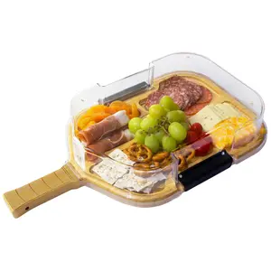 Flip, Serve & Store™ Pickleball Paddle Charcuterie Board with Locking Lid