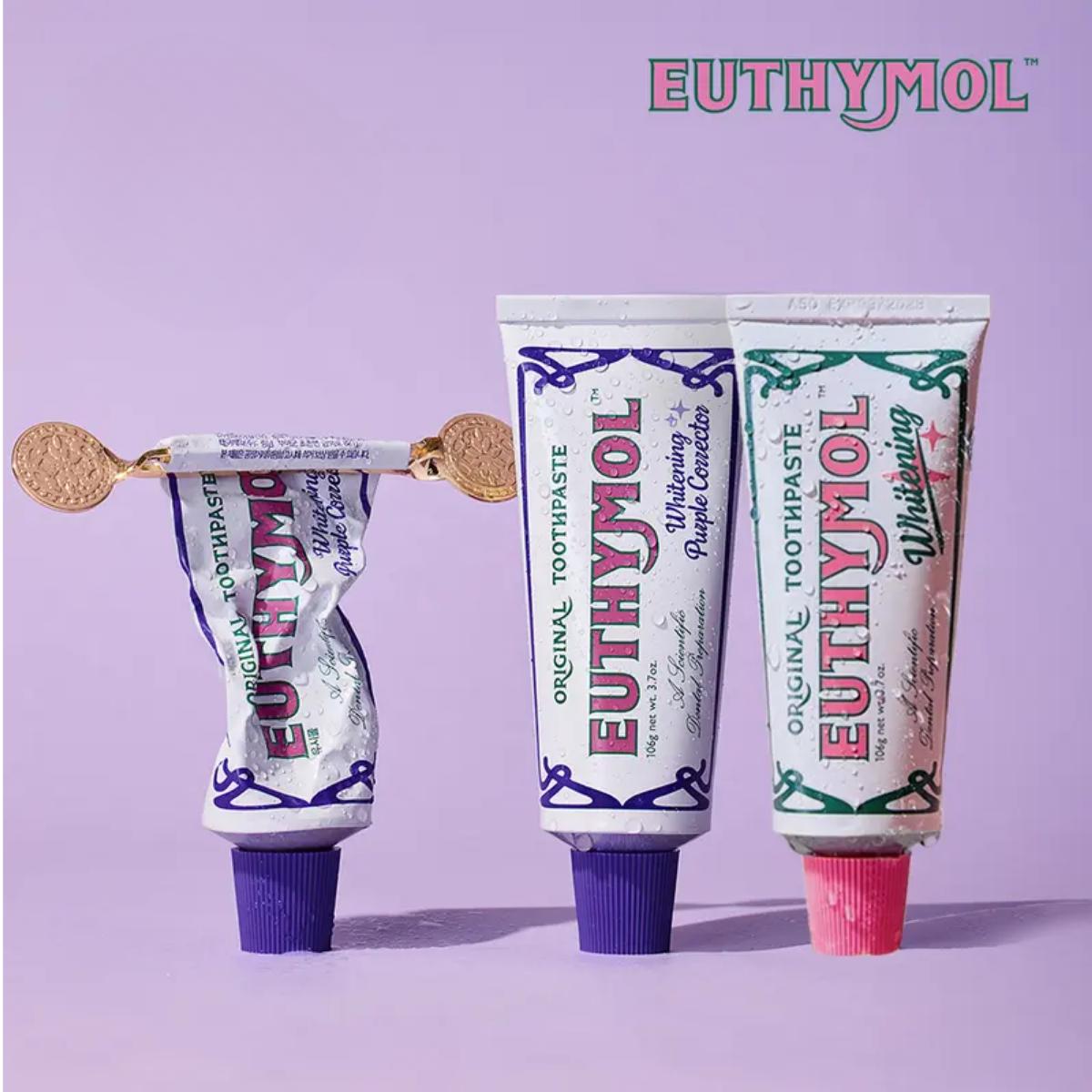 Euthymol Whitening Set & Squeezer – Removes Coffee & Tea Stains, Brightens Teeth, 1100ppm Fluoride for Cavity Protection, Korean Oral Care Euthymol Whitening Set & Squeezer – Removes Coffee & Tea Stains, Brightens Teeth, 1100ppm Fluoride for Cavity Protection, Korean Oral Care