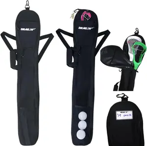 Lacrosse Stick Bag with Backpack Straps, Padded Handle, 2 Pockets, 46" Length