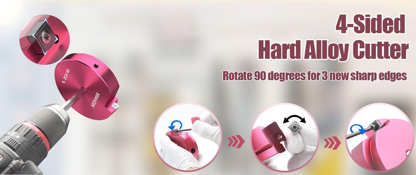 RESHARK PVC Pipe Reamer kit - 7 Sizes with Tungsten Carbide Blades - Video Tutorial + User Guide - PVC Fitting Saver for Plumbing - Tool Sizes:0.75+1.25+1+1.5+2+3+4 Inch+2 spare inserts