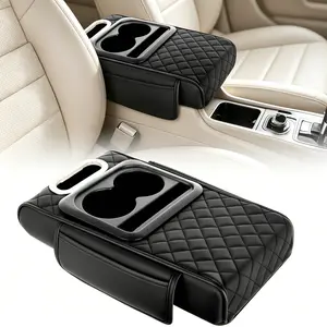 5-in-1 Center Console Cover with 2 Storage Bags Cup Holder,Car Armrest Cushion,Tissue Box Slot, Phone Slot for Sedans,Car Accessories Interior Organizers,Universal Style Memory Cotton Car Armrest Box Pad,Car decoration,Car accessories