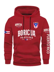 Men's Casual Loose Hooded Sweatshirt with Letter Graphic Print, Fitted Warm Pullover for Fall & Winter Outdoor Wear Casual Pullover Hoodies Casual Pullover Sweatshirts