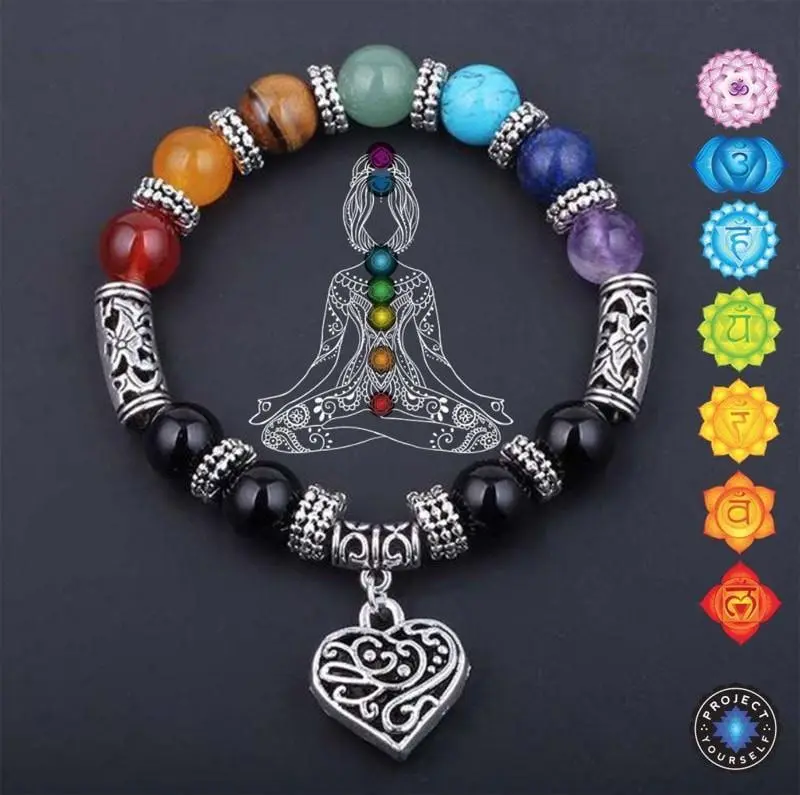 CF-7 Chakra Reiki Healing Heart Bracelet