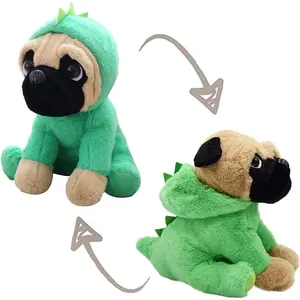 CASAGOOD Official PugStuffed Animal Pug Dog Wearing Animal Costume Plushies Pug Dressed as Cute Animal Funny Plush Toys for Kids Stuffed Puppy Animals Gift for Lover 12 Inch