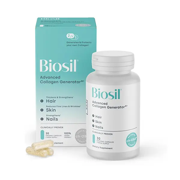 Collagen Booster Supplement, Patented ch-OSA Activator, Supports Natural Collagen Production for Skin, Hair, Nails & Joint Health, 30 Capsules, 15-Day Supply