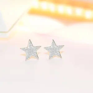 Personality star stud earrings for women Temperament simple student earrings Creative ear clip net red ear wholesale