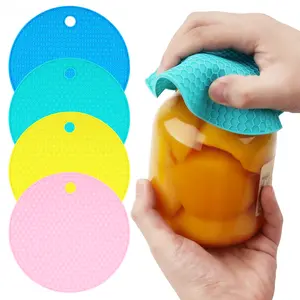 NiHome Rubber Jar Opener Gripper Honeycomb Pads Large 5.7"  Multi-Purpose Can Bottle Opener Heat Resistant Trivet Mat Kitchen Utensils silicone tool