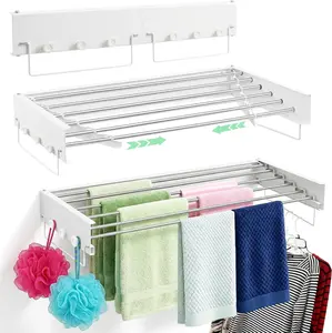 28" Wall Mount Foldable Clothes Drying Rack, Heavy Duty Space Saving Laundry Solution for Small Spaces, Apartments & Home Laundry