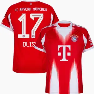 Unisex Soccer/Football Bundesliga Club Bayern Munich Michael Olise 17 Home 2025/26 Replica Player Jersey - Red