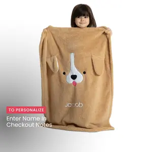 Personalized Sherpa Throw Blanket for Kids (Add Name In Checkout Notes)