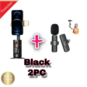 Phone Gimbal Stabilizer, 1 Piece 360° Rotatable Phone Live Broadcast Bracket with Remote Control, One Mini Wireless Clip-on Microphone For Iphone, Ipad, Plug-and-play, Suitable For Video Recording, Vlog, , , , Etc.