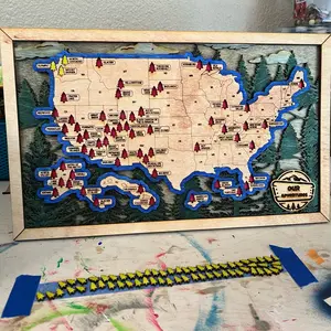 National Park Map with Tree Markers - Explore and Plan Your Adventure