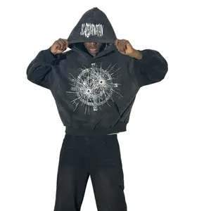 Scaredofnothin Hoodie - Black with Distressed Design