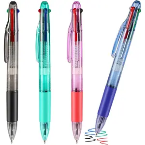 4 Peices Basic MultiColor Pen in  4-Color Retractable Ballpoint Pens 0.7mm Smooth Shuttle Pens For Adults Students  Teacher Party Favors  Bag Stuffers Carnival Prizes (4)