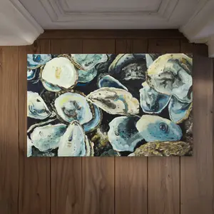 Begin Home Decor CODM2134P4MJ4Z 21 x 34 in. Oyster Shells Indoor & Outdoor Door Mat - Coastal Home Decor