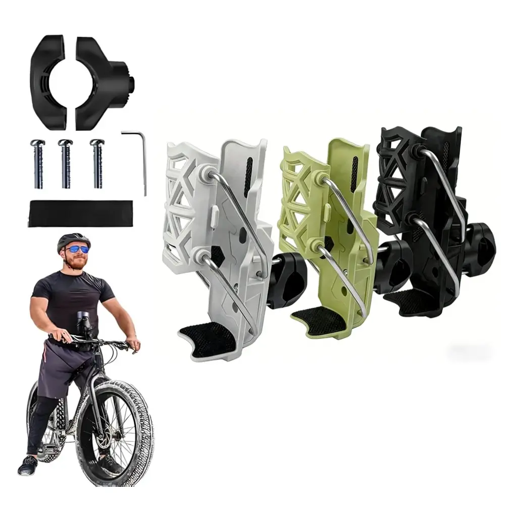 Adjustable Bike Water Bottle Holder, 360 Degree Rotating Motorcycle Cup Cage, Auto Clamping Fits 2-3 Inch Cups, Handlebar Mount, Motorcycle Accessories