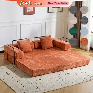 QAK 74‘’ Cloud Floor Sofa Bed High-Quality Convertible Comfy Corduroy Fabric, Premium Sponge Padding, Multi-Functional Floor Sofa & Mattress for Living Room