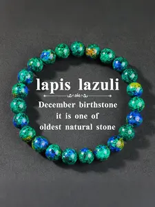 Healing Stone High Quality Bracelet, Lapis Lazuli Crystal, Bohemian Feng Shui, Minimalist Gemstone, Elastic Cord, Energy Healing, Unisex Gift, Premium Bracelet